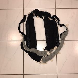 black and grey scarf